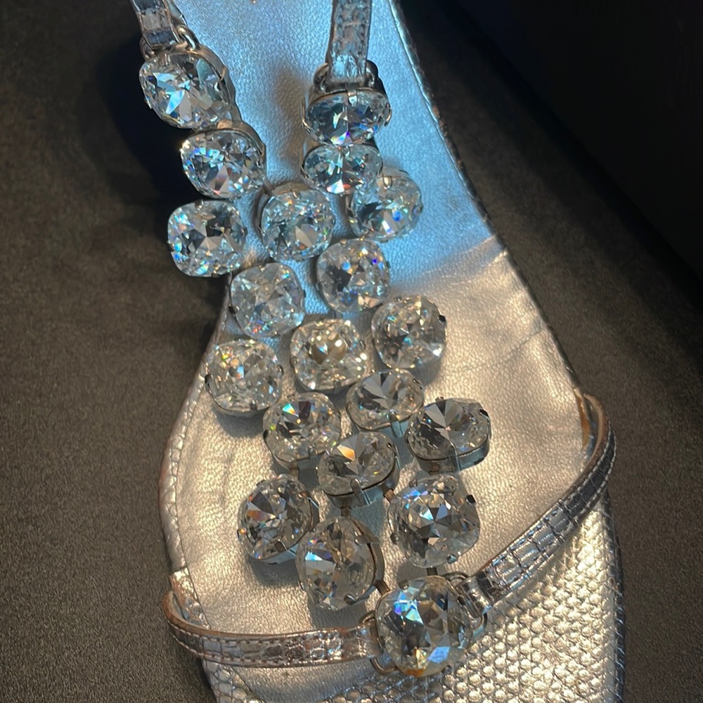 Celine silver jeweled sandals size 9 - Picture 7 of 14
